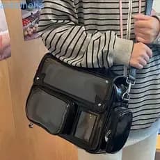 Mochila Ita Conversível ANTIONEHA , Bolsa Uniforme Kawaii Em PVC Transparente , À Prova D'água