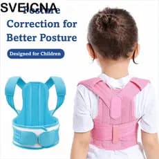 Corretor De Postura Traseira SVEICNA , Alisador Traseiro Completo Ajustável , Cinta Superior De EVA Preto/Rosa/Azul