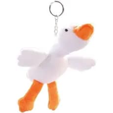 Chaveiro De Carro De Pato De Pelúcia Branco , Pingente De Animal Fofo , Saco De Enchimento De Algodão E Chave