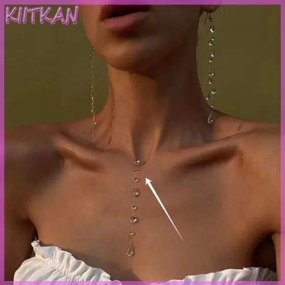 KIITK White Waterdrop Colar Pulseira Brincos Delicados Acessórios Elegantes