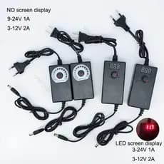 Universal AC 220V Para DC 3V-12V 24V 9V 1A 2A 5V 6v 8V 15v 9V 10V Adaptador De Carregador De Energia Regulador De Exibiç