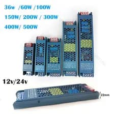 36w 60 100 150 200 300 500 AC Para DC 12V/24V LED Fonte De Alimentação Iluminação Transformador driver Ultra Fino Adapta
