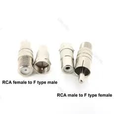 5 Pçs 10 Tipo F Macho Fêmea Para RCA jack Conector Prata Adaptador RF Coaxial Conversor De metal BR19B1