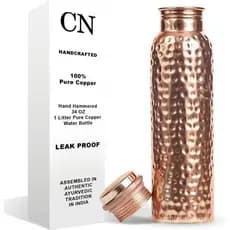 Recipiente para bebidas ayurvédico, feito de cobre puro, 34 onças, design à prova de vazamentos, reutilizável.