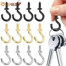 50 Pcs Mini Gancho De Parafusos-Cabide De Teto De Planta-Ganchos De Parafuso De Metal-Rack De Armazenamento De Chaves Mu