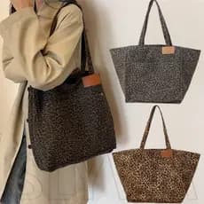 Saco De Leopardo Sobredimensionado-Mensageiro Comutado-Totes De Moda Ombro De Grande Capacidade-Casual , Vintage , Versá