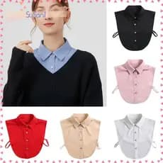 LUCKY-SUSAN1 Acessórios De Roupas Femininas Blusa De Chiffon Destacável Gola Falsa
