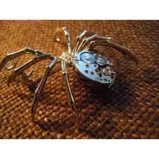 Novo produto Espada Steampunk Gear Inseto Prata Aranha Broche Pin20250809