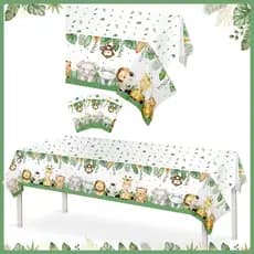 Toalha de Mesa Tema Safari na Selva Decoração de Festa de Aniversário Brinquedos Descartáveis para Chá de Bebê Presentes