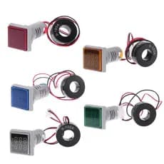 Dez Display Voltímetro Amperímetro Medidor Tensão AC 60-500V 0-100A Corrente Quadrado 22mm Profissional