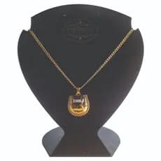 Kit Pingente Patuá Iemanjá Banhado a Ouro 18k Umbanda Candomblé + Corrente 60cm