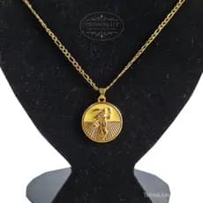 Kit Pingente Oxum Banhado a Ouro 18k Umbanda Candomblé + Corrente 60cm