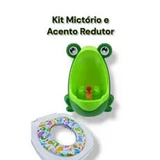 Kit Penico Mictório sapinho + redutor de assento sanitário almofadado desfralde infantil meninos Dinossauro