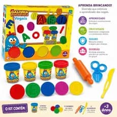 Kit Massinha Galinha Pintadinha Vogais com Carimbos Educativos Infantil