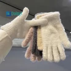 Mary1 1 Par Moda Inverno Vison Veludo Cinco Luvas De Dedo Cheio De Pelúcia Quente À Prova De Frio Ao Ar Livre Ciclismo C