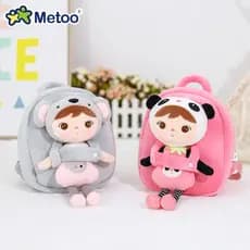 Metoo 2 Em 1 Mochila Escolar Removível Boneca De Pelúcia Menina Brinquedo Presente De Ano Novo Para Crianças
