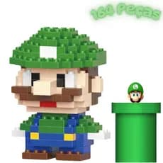 Desenho Animado Figura Construindo Bloco De Tijolos Montagem De Brinquedos De Partículas Coleção De Quebra-Cabeças