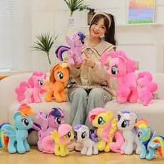 20cm-30cm-40cm Anime MINISO Boneca de Pelúcia My Little Pony Anime Brinquedo Macio e Confortável Pinkie Pie Cartoon Oona