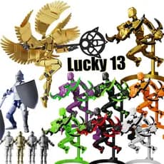 Impressão 3D Lucky 13 Action Figure Manequim 13 Royal Armor Warriors Modelo De Montagem Brinquedos Articulado Crianças A