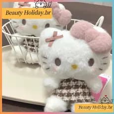 12cm Sanrio Série Medieval Mocha Listras kitty Boneca de Pelúcia Bonito Enfeites Hello kitty