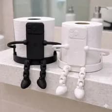 Suporte de Papel Higiênico Boneco Leitor Porta Rolo Criativo com Pernas Articuladas | Decoração Divertida para Banheir