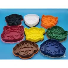 Kit 8 Cortador Biscoito Molde Forma PATRULHA CANINA COMPLETO Marcador Carimbo Pasta Americana Massa