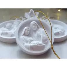 Medalhão Sagrada Família Abençoada - Amuleto De Fé E Proteção Otimo Presente Natal Decoração