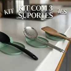 Kit Descanso para Colher CookSitter® | Suporte para Colher de Cozinha Moderno e Higiênico | 3, 5 ou 10 Unidades