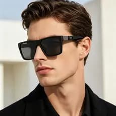 Óculos de sol polarizados masculino quadro quadrado condução condução pára-sol óculos de sol quadro completo moda óculos