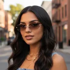 Retro sem moldura Oval óculos de sol forma côncava moda rua tiro óculos de sol Y2K Metal ins menina quente óculos de sol
