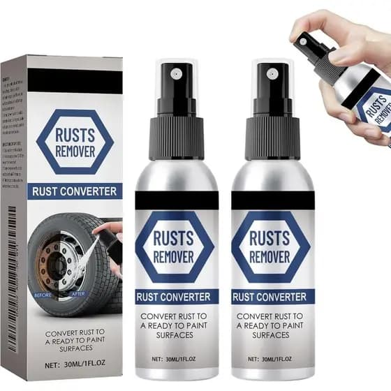 Conjunto de 2 Peças para Remoção de Ferrugem em Metal, Remoção de Ferrugem em Cubos de Roda, Spray Conversor de Ferrugem