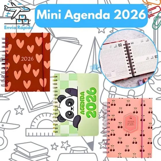 Agenda 2026 Diária Capa Dura Espiral Planner Caderneta Calendário