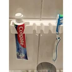 Suporte para Pasta de Dente e Escovas de Dente de Parede | Organizador para Banheiro com Fixação por Fita Dupla Face