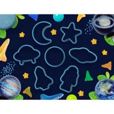 Kit Moldes Biscoito Espaço Astronauta e Planetas