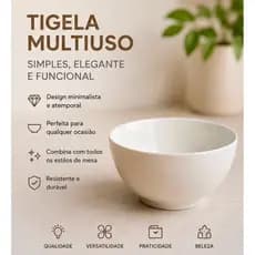 Tigela Bowl Multiuso em Cerâmica 500ml - Elegante, Resistente e Minimalista