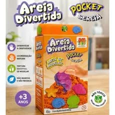Areia de Modelar Pocket Sereia – Kit Criativo Infantil com Moldes e Ferramentas – Areia Mágica Não Suja e Não Resseca