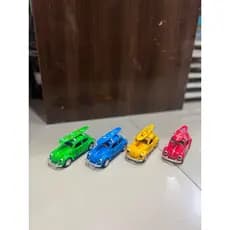Miniatura Fusca summer com prancha Carrinho De Ferro Fusca Fricção Abre Porta