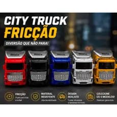 Caminhão Miniatura City Truck Com Fricção - Várias Cores Disponíveis - Alta Durabilidade