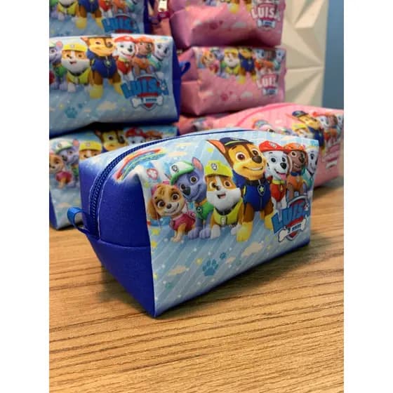 Kit 10 Necessaire Personalizada com Nome Patrulha Canina Lembrancinha Aniversário