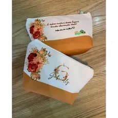 kit 10 Necessaire Personalizada com Nomes/Lembrancinha Madrinha Casamento Terra Cota