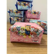 kit com 10 Necessaire Box Tamanho G Personalizada Com Nome Patrulha Canina
