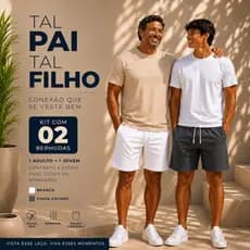 Kit 2 Bermuda Linho Premium Masculino  Pai e Filho Mauricinho Casual Leve Cós Ajustavel