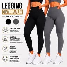 Calça Legging Feminina Fitness Cintura Alta Academia Zero Transparencia