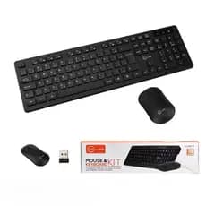 Teclado e Mouse Sem Fio 2.4G USB | Kit Wireless Slim Silencioso para Computador e Notebook