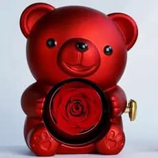 Colar com Pingente de Urso Fofo e Coração, Colar com Pingente Exquisito e Moderno com Design de Flores e Strass, Joia pa