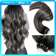 Extensões de Cabelo Micro LaaVoo, Cabelo Humano Real, Extensões com Micro Anéis, 50 Gramas, Outdoorfun