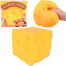 Bloco de Queijo Macio - Amarelo, Brinquedo Antiestresse Moldável com Função de Apertar, Ideal para Brincar e Relaxar