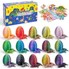 Conjunto de 15 Ovos de Dragão Impressos em 3D com Suporte de Exibição, Mini Brinquedos de Ovos de Dragão para Idades de