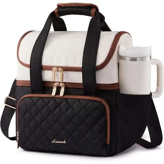 LOVEVOOK Bolsa Térmica para Almoço Feminina, Grande, com Dois Compartimentos, para Adultos, Bolsa Térmica para Professor
