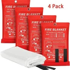 [Produto Mais Vendido no Tik Tok] Cobertor de Emergência para Incêndio - Pacote com 4 - Cobertor de Supressão de Fogo em
